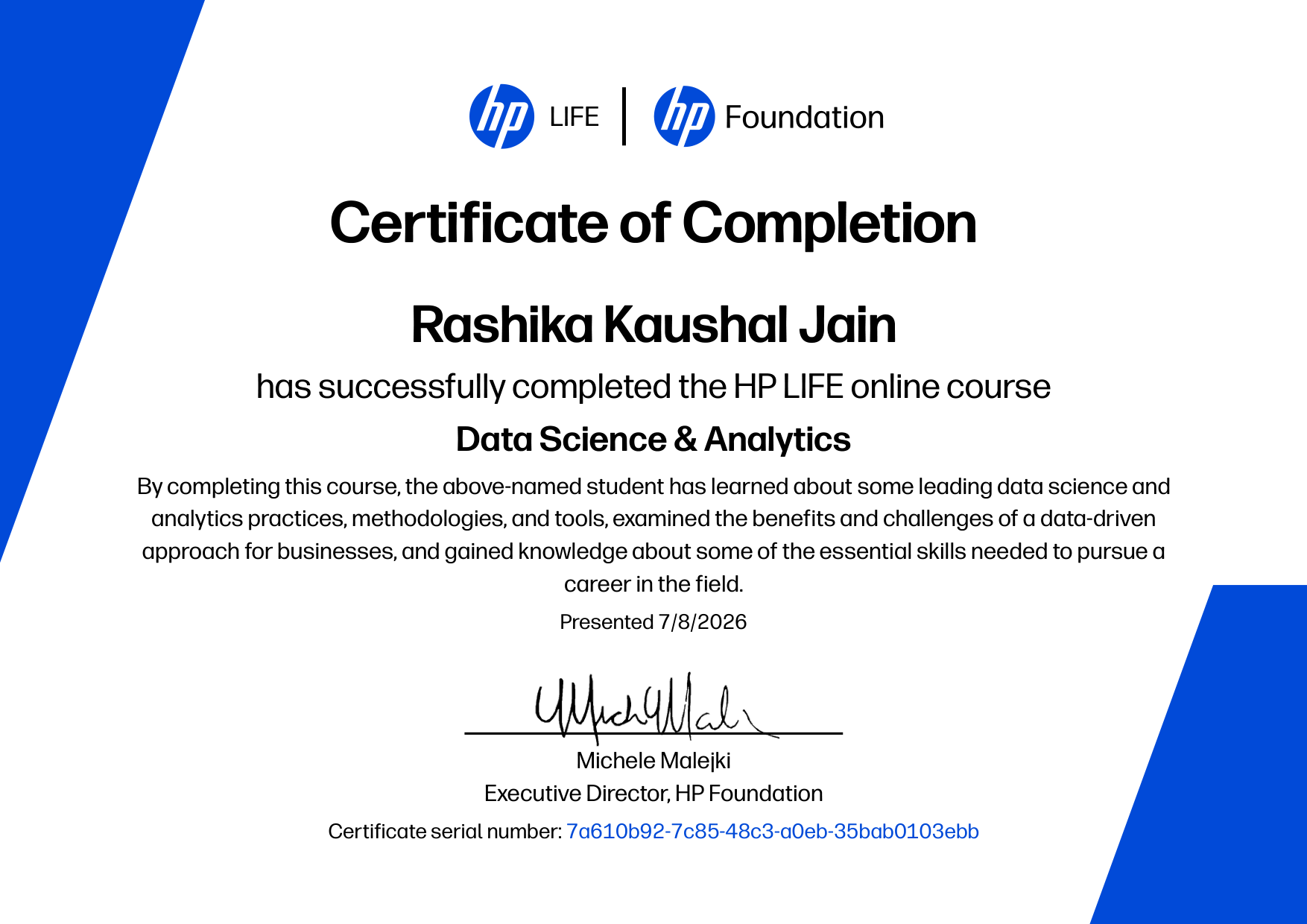Data Science & Analytics Certificate